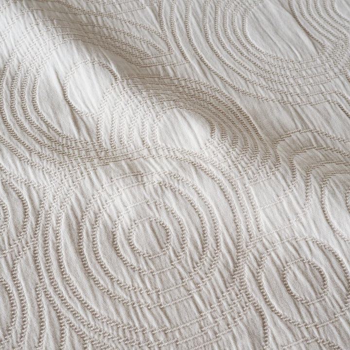 Natural Undyed Cairn Circles Cotton Jacquard Fabric - Guthrie & Ghani Exclusive