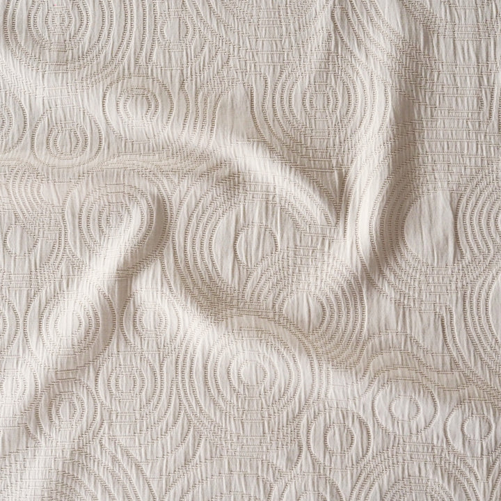 Natural Undyed Cairn Circles Cotton Jacquard Fabric - Guthrie & Ghani Exclusive