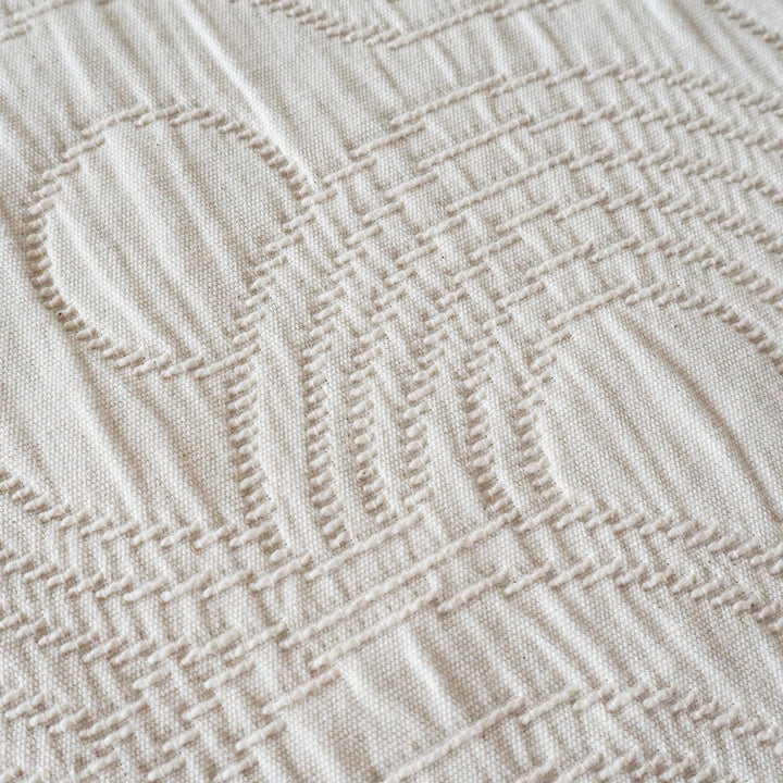 Natural Undyed Cairn Circles Cotton Jacquard Fabric - Guthrie & Ghani Exclusive
