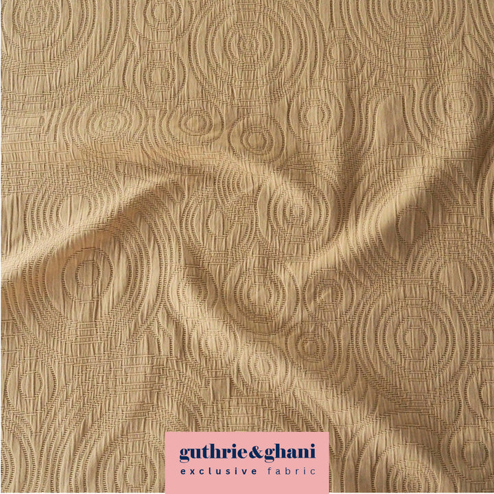Sand Cairn Circles Cotton Jacquard Fabric - Guthrie & Ghani Exclusive
