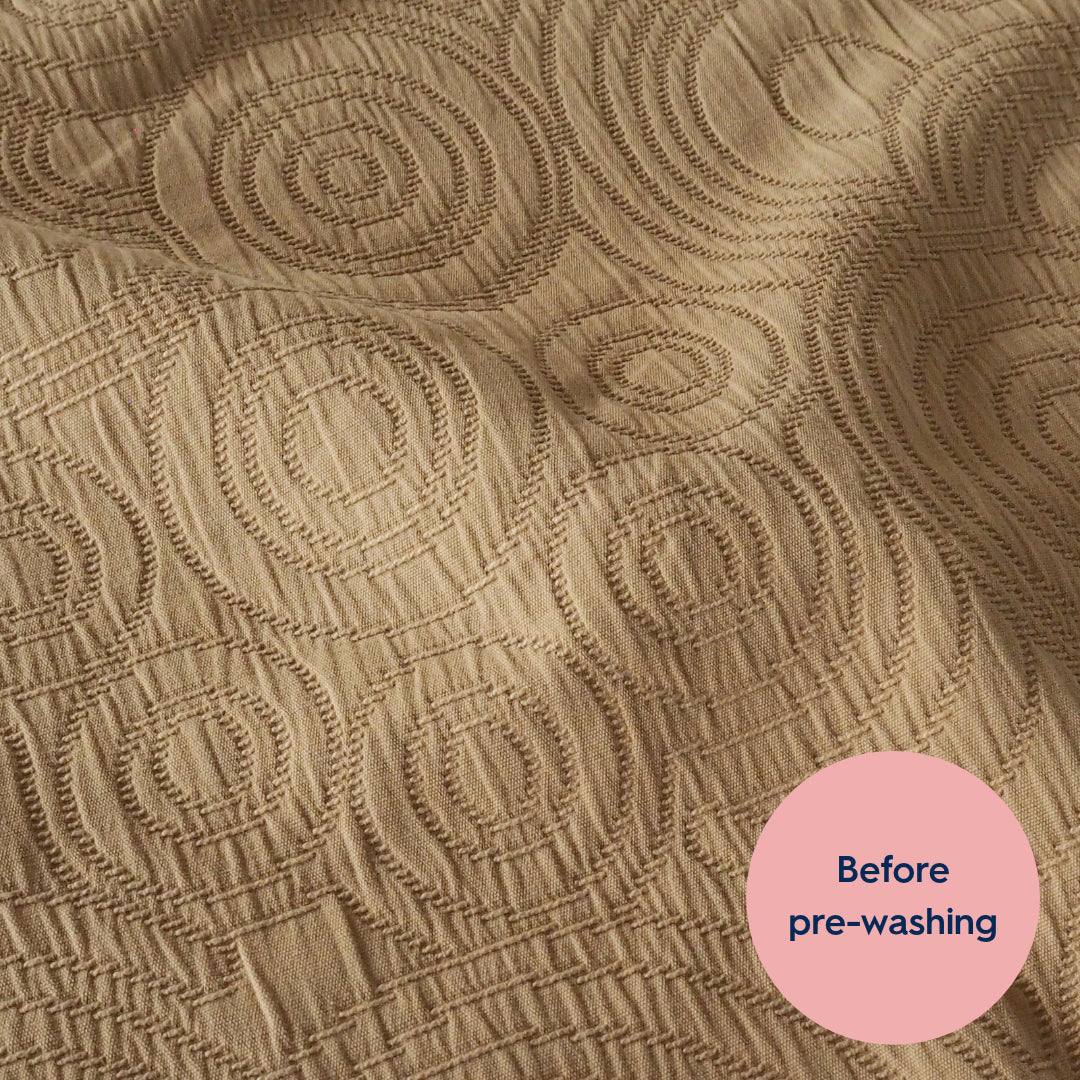 Sand Cairn Circles Cotton Jacquard Fabric - Guthrie & Ghani Exclusive