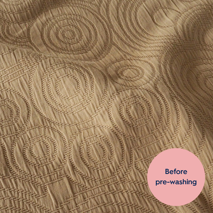 Sand Cairn Circles Cotton Jacquard Fabric - Guthrie & Ghani Exclusive