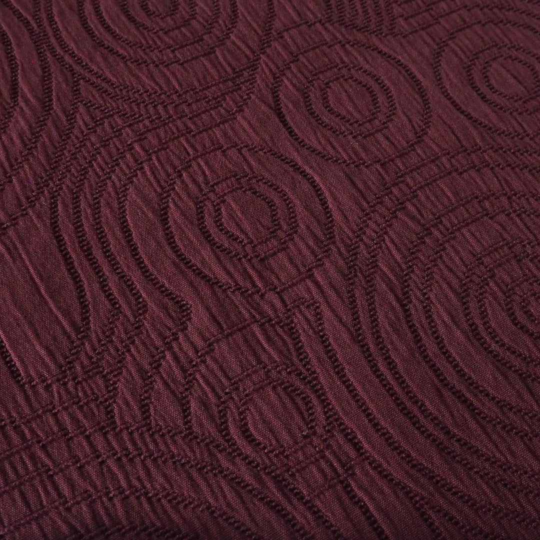 Burgundy Cairn Circles Cotton Jacquard Fabric - Guthrie & Ghani Exclusive