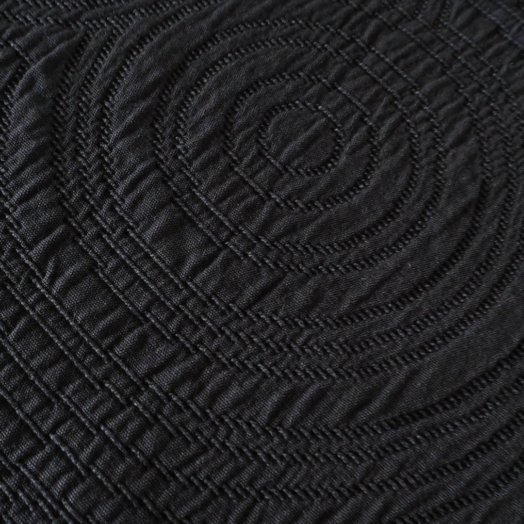 Midnight Black Cairn Circles Cotton Jacquard Fabric - Guthrie & Ghani Exclusive