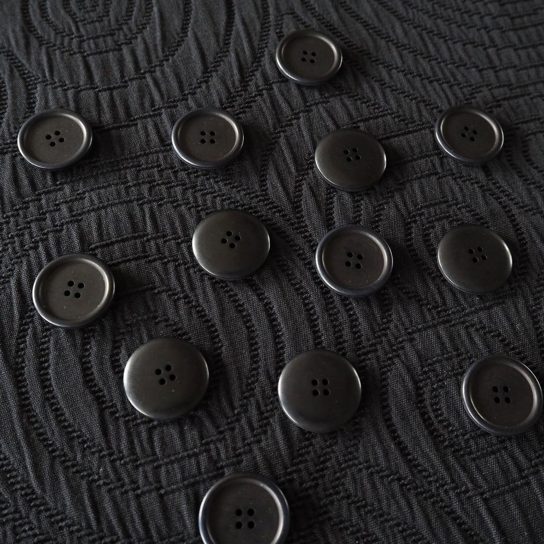 Midnight Black Cairn Circles Cotton Jacquard Fabric - Guthrie & Ghani Exclusive