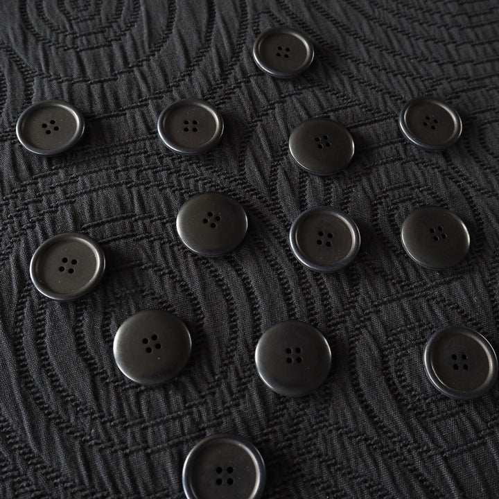 Midnight Black Cairn Circles Cotton Jacquard Fabric - Guthrie & Ghani Exclusive