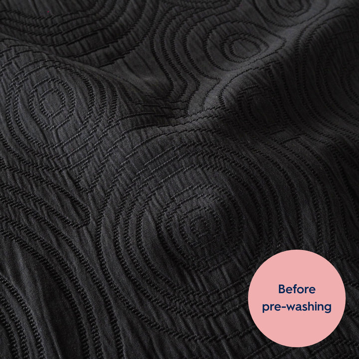 Midnight Black Cairn Circles Cotton Jacquard Fabric - Guthrie & Ghani Exclusive