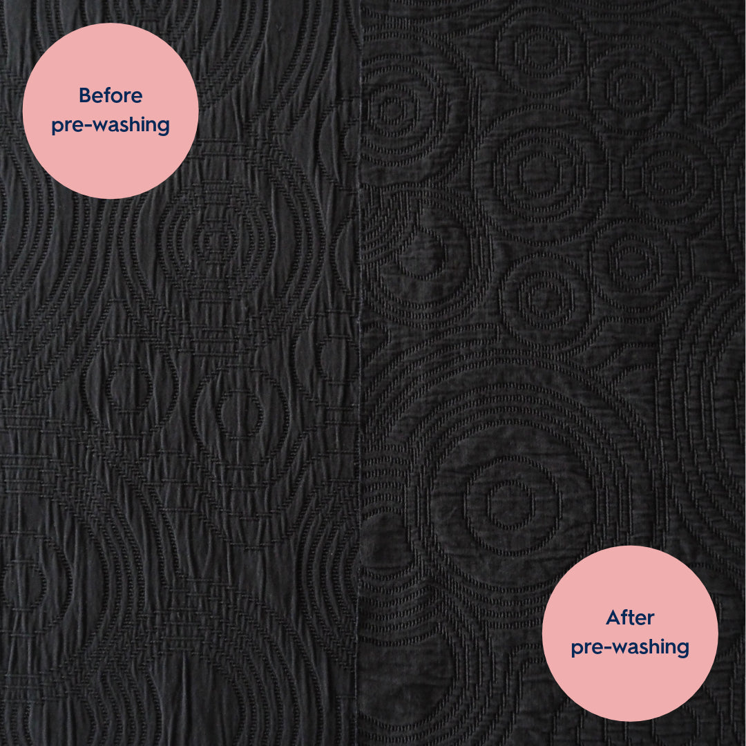 Midnight Black Cairn Circles Cotton Jacquard Fabric - Guthrie & Ghani Exclusive