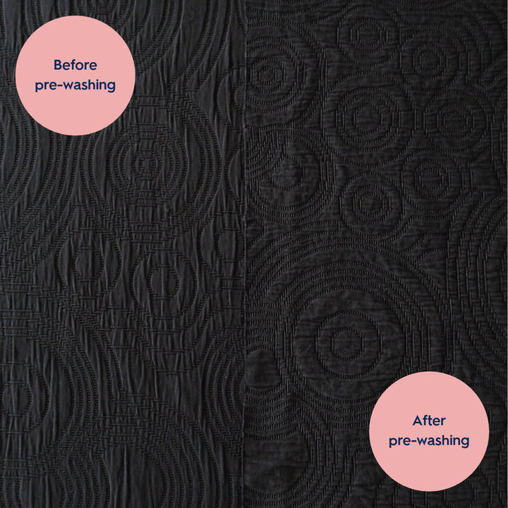 Midnight Black Cairn Circles Cotton Jacquard Fabric - Guthrie & Ghani Exclusive
