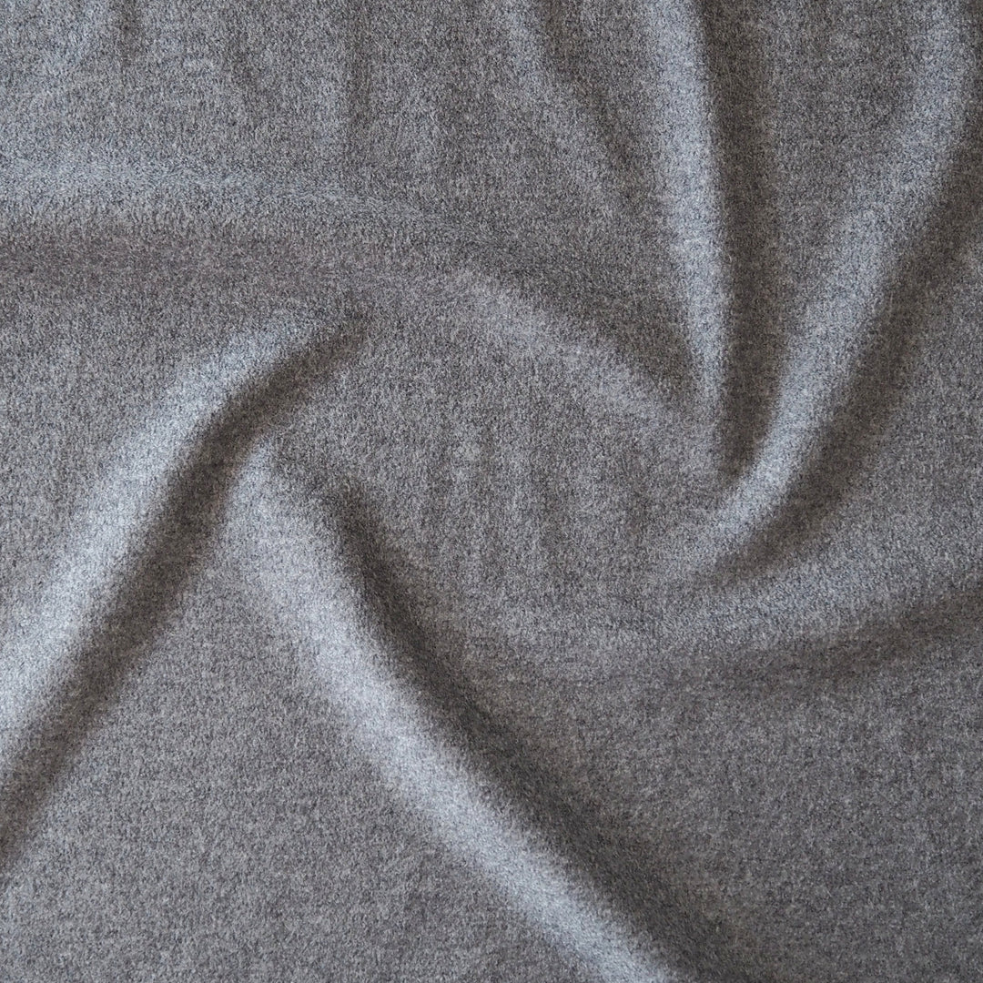 Pewter Melange Italian Wool Ponte Fabric