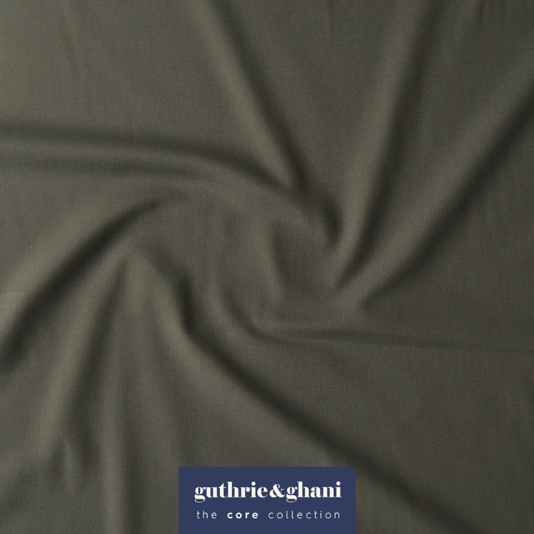Dusty Olive Sanded Cotton Twill Fabric
