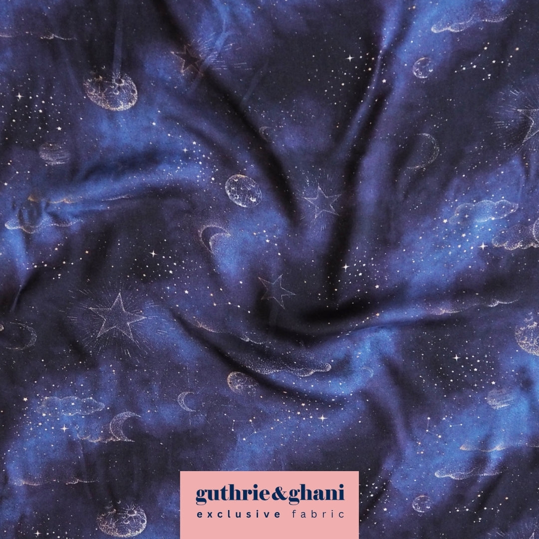 Afterlight Viscose Twill Sateen Fabric - Guthrie & Ghani Exclusive