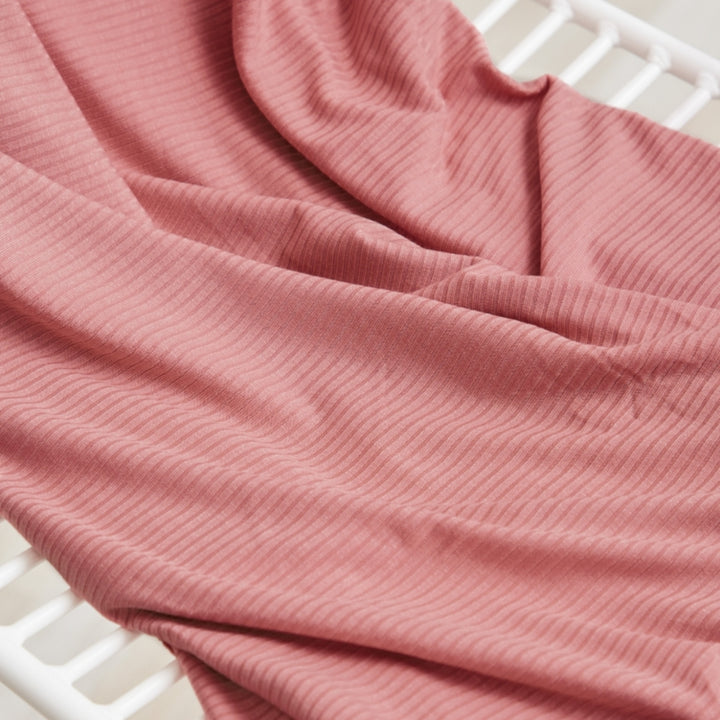 Sweet Blush Meet Milk Derby Ribbed Tencel Jersey Fabric