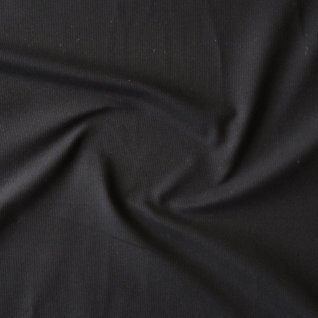 Black Cotton Bedford Corduroy Fabric