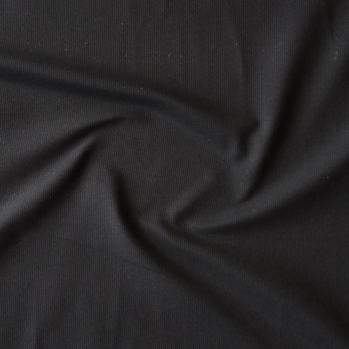 Black Cotton Bedford Corduroy Fabric