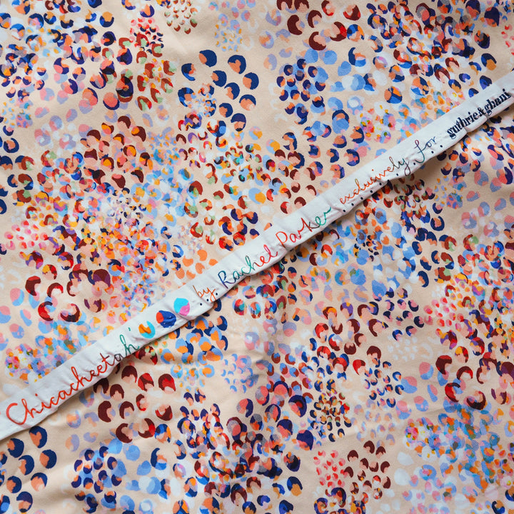 *Pre-Sale* Cream Chicacheetah Cotton Micro French Terry Fabric - Guthrie & Ghani Exclusive