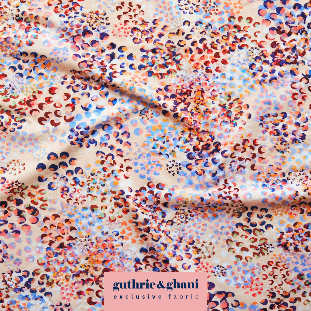 *Pre-Sale* Cream Chicacheetah Cotton Micro French Terry Fabric - Guthrie & Ghani Exclusive