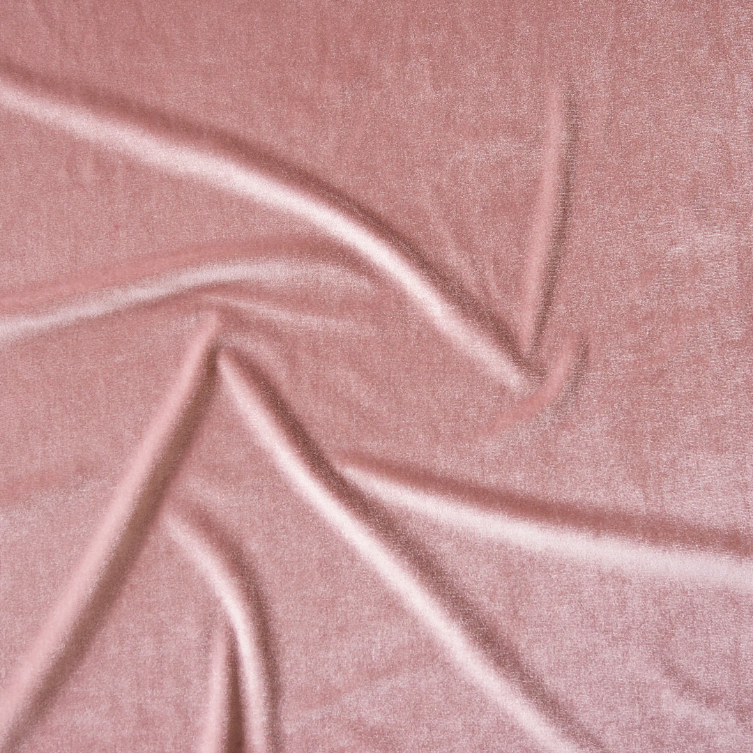 Rose Stretch Velour Fabric
