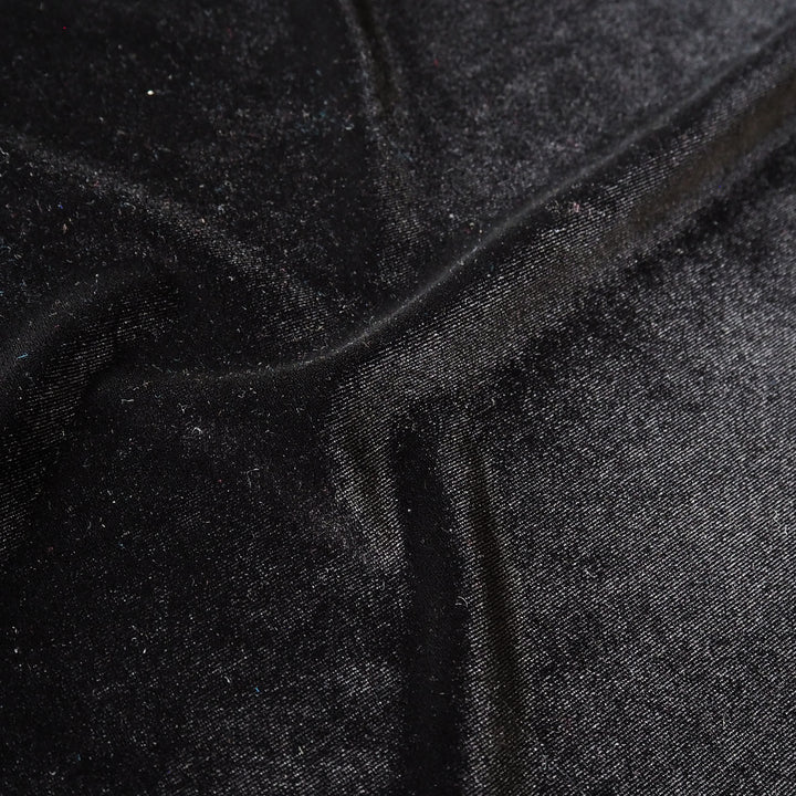 Black Stretch Velour Fabric