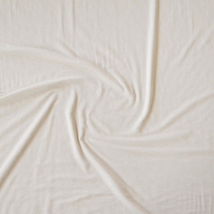Off White Lightweight Viscose Wool Jersey Fabric
