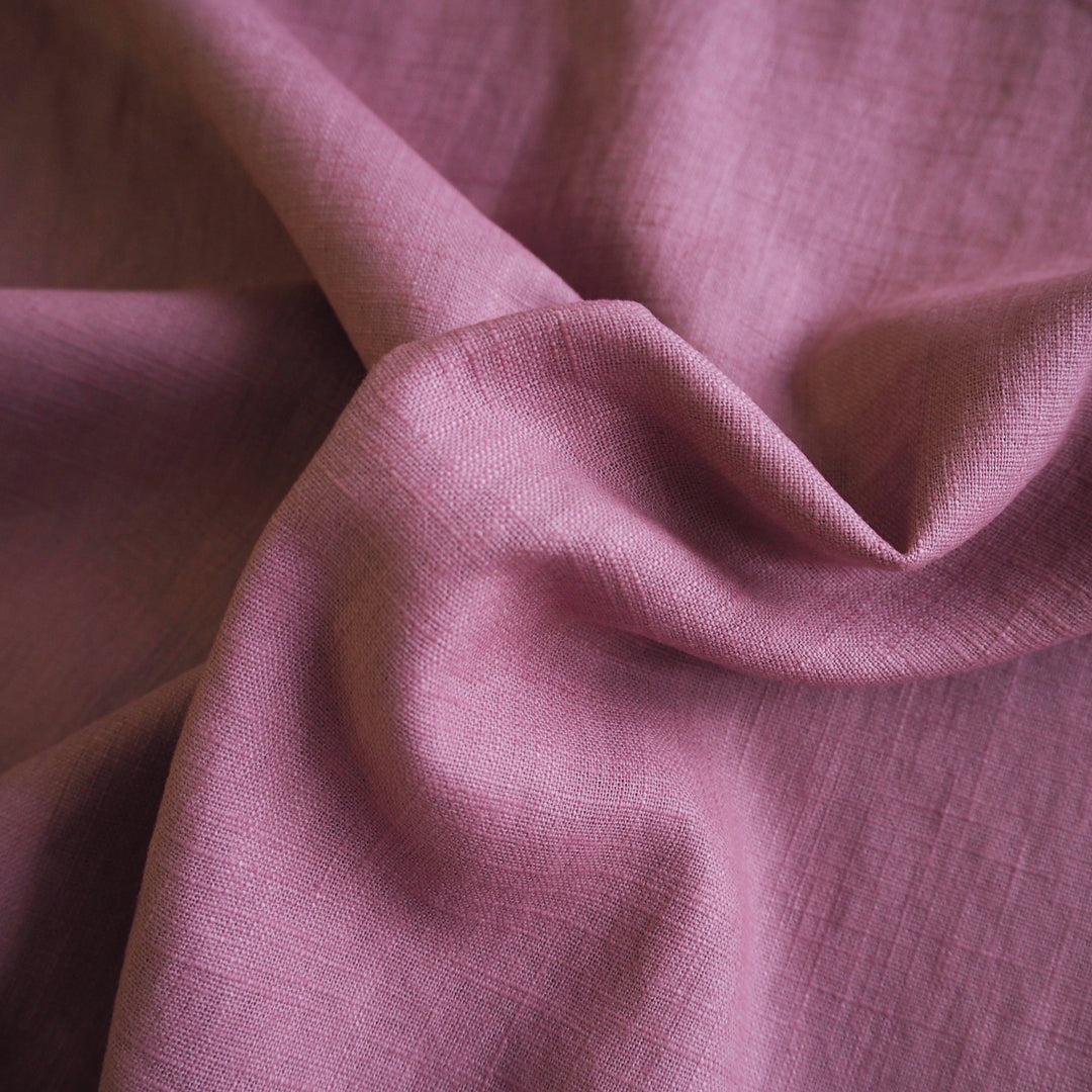 Dusky Rose Washed Enzyme Linen Blend Fabric