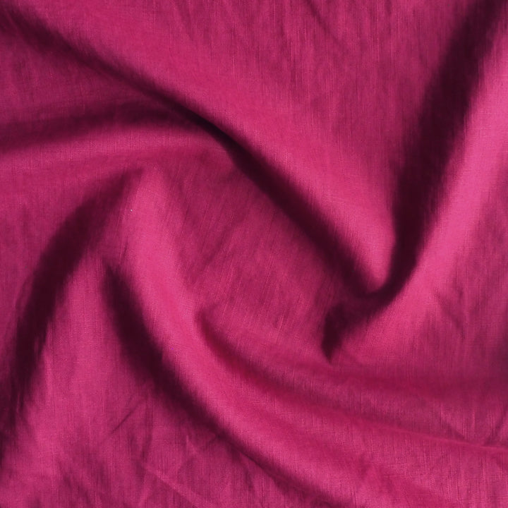 Magenta Washed Enzyme Linen Blend Fabric
