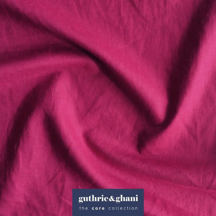 Magenta Washed Enzyme Linen Blend Fabric