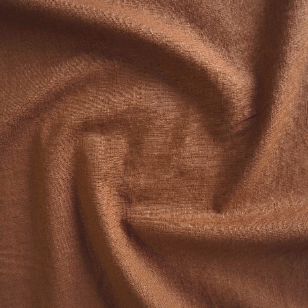 Rust Washed Enzyme Linen Blend Fabric