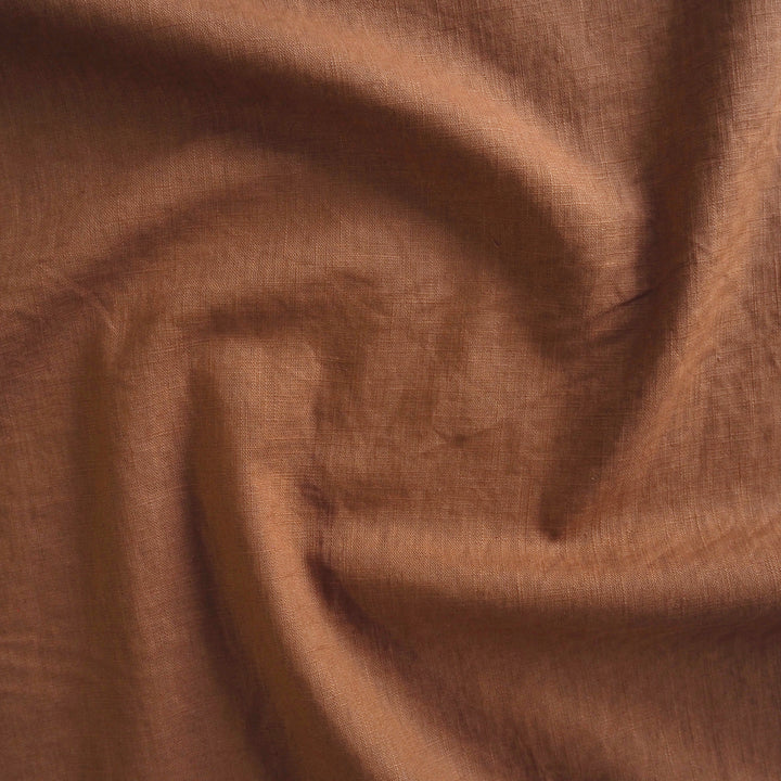 Rust Washed Enzyme Linen Blend Fabric