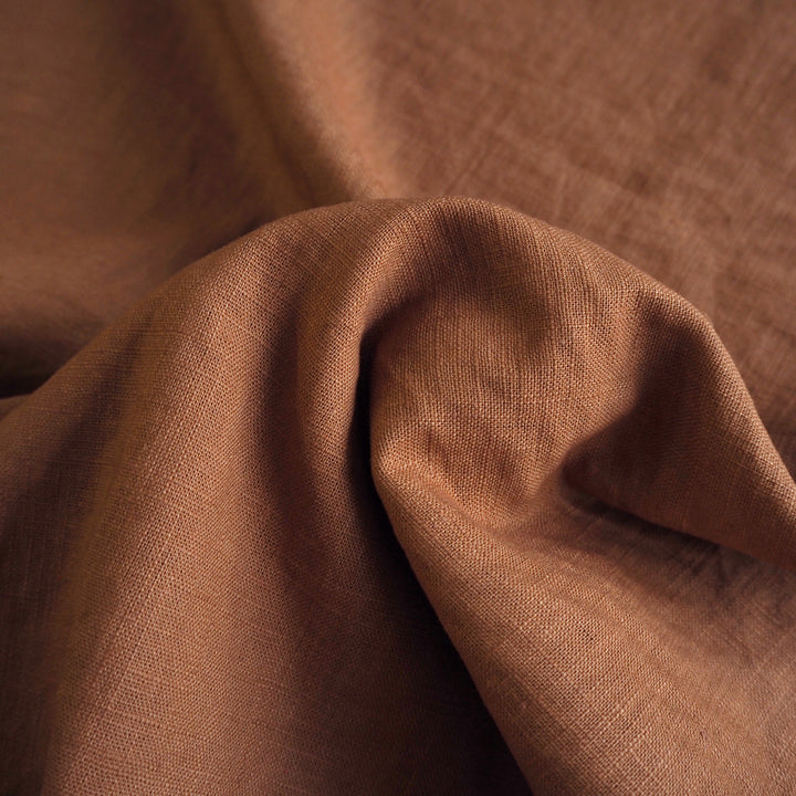 Rust Washed Enzyme Linen Blend Fabric