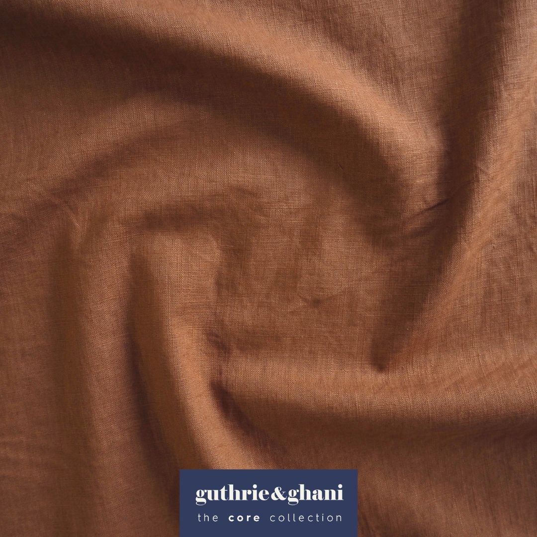 Rust Washed Enzyme Linen Blend Fabric