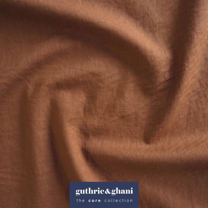 Rust Washed Enzyme Linen Blend Fabric
