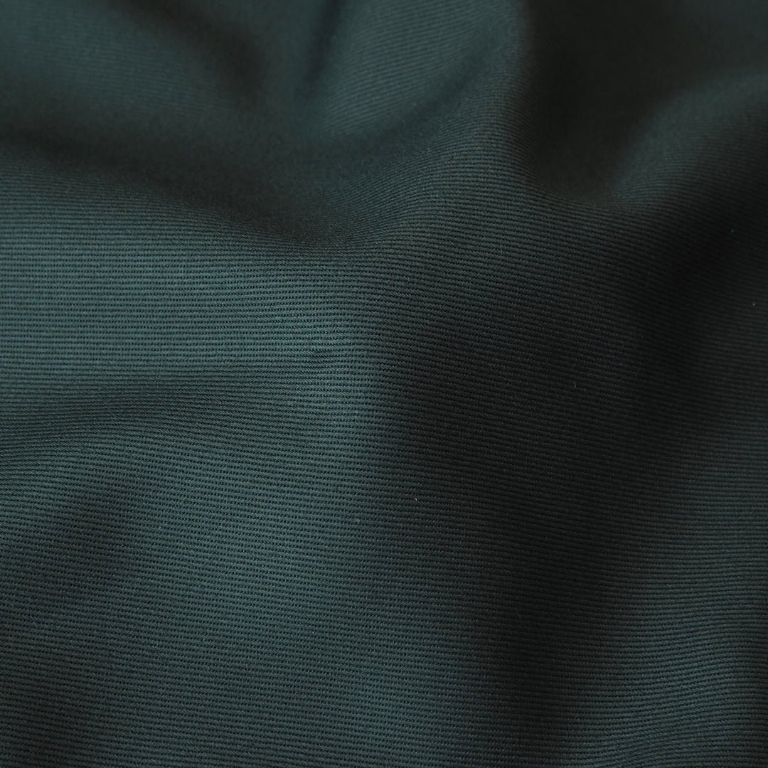 Sevenberry evergreen cotton twill drill fabric, perfect for dressmaking and other sewing projects.