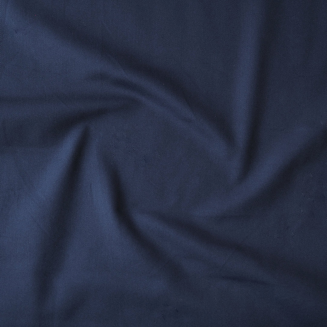 Sevenberry navy blue cotton twill drill fabric, perfect for dressmaking and other sewing projects.