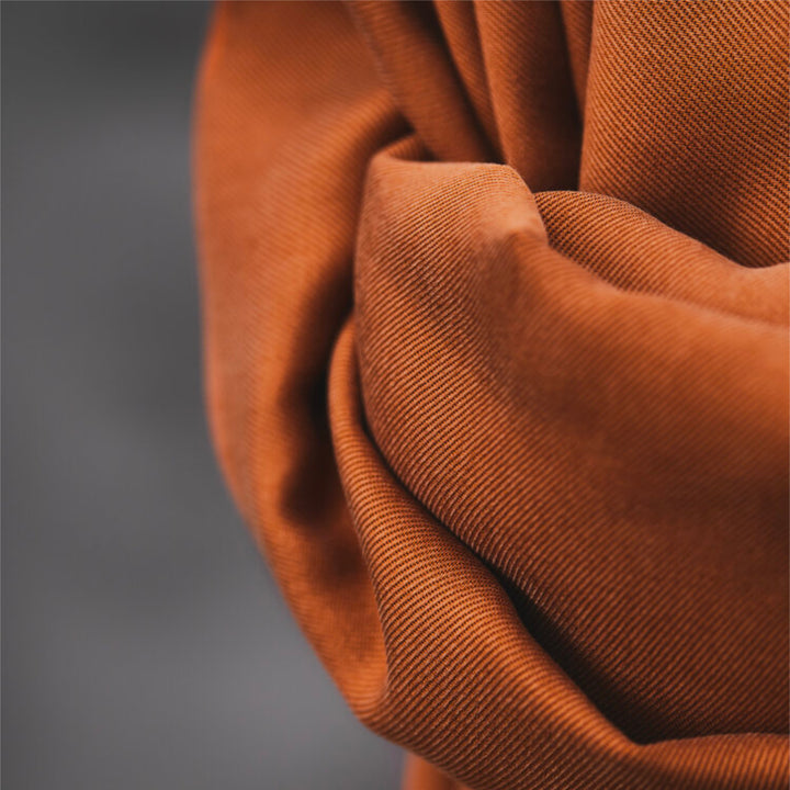 Rust Meet Milk Smooth Drape Tencel Twill Fabric – warm rust twill for dressmaking