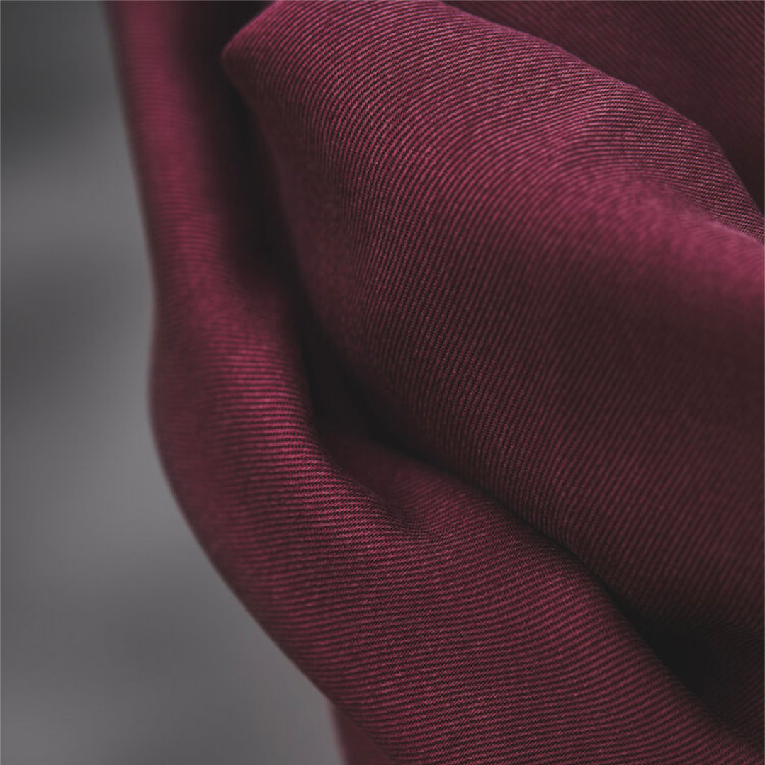 Maroon Meet Milk Smooth Drape Tencel Twill Fabric – purple red Tencel twill for dressmaking