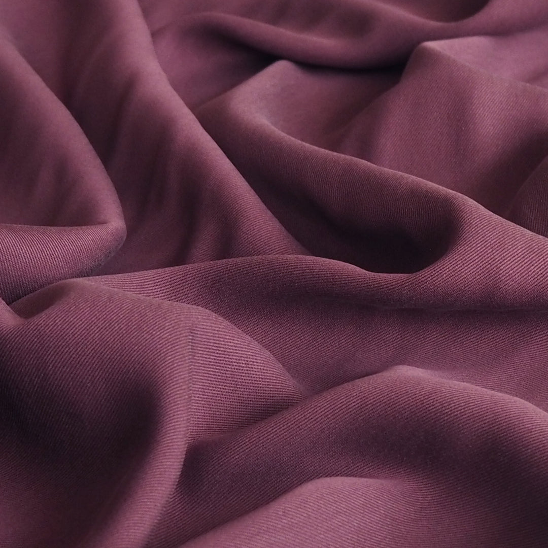 Maroon Meet Milk Smooth Drape Tencel Twill Fabric – purple red Tencel twill for dressmaking