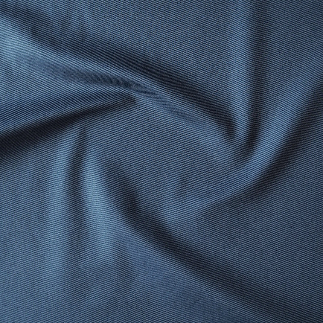 Sevenberry oxford blue cotton twill drill fabric, perfect for dressmaking and other sewing projects.