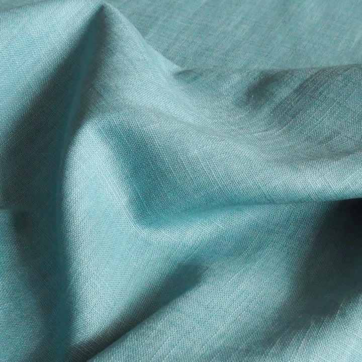 Soft Turquoise Washed Enzyme Linen Blend Fabric