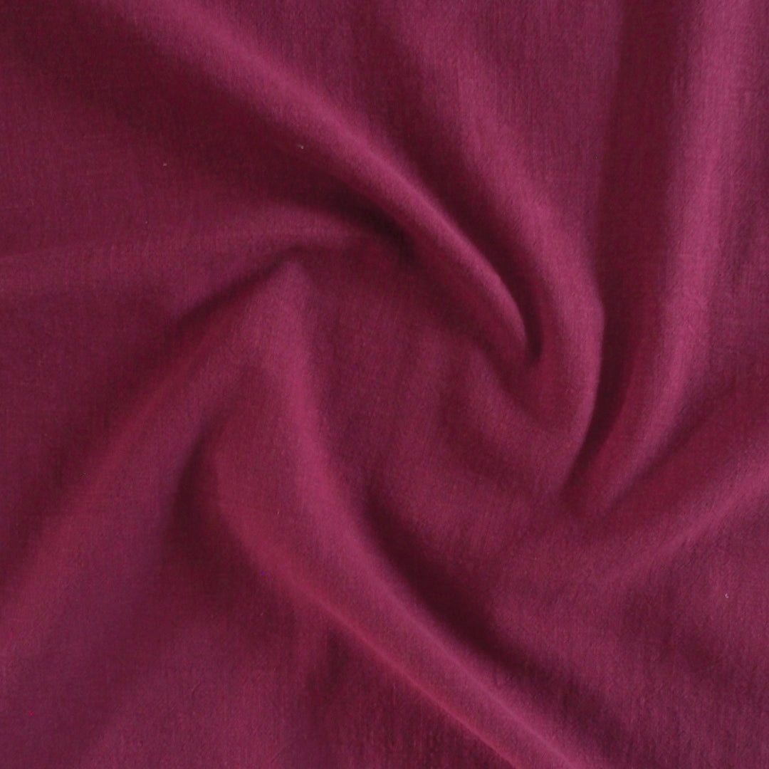 Raspberry Textured Ramie Linen Blend Fabric – vibrant medium-weight linen cotton for dressmaking