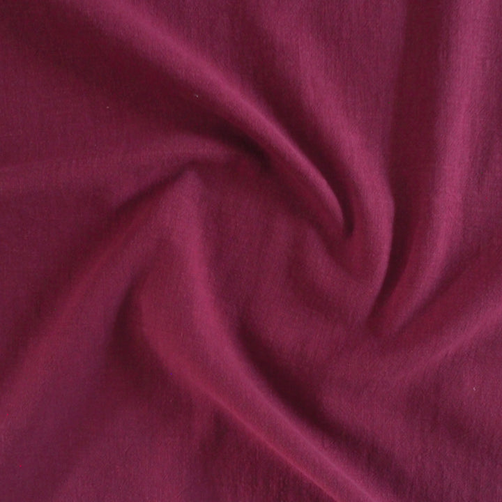 Raspberry Textured Ramie Linen Blend Fabric – vibrant medium-weight linen cotton for dressmaking