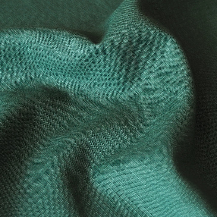 Botanical Green Washed Enzyme Linen Blend Fabric