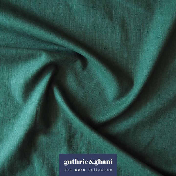 Botanical Green Washed Enzyme Linen Blend Fabric