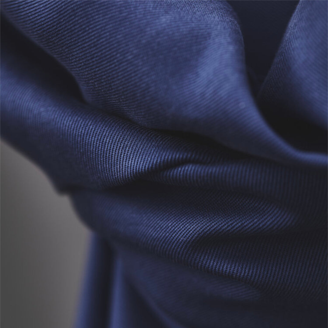 Lapis Meet Milk Smooth Drape Tencel Twill Fabric – blue Tencel twill for dressmaking