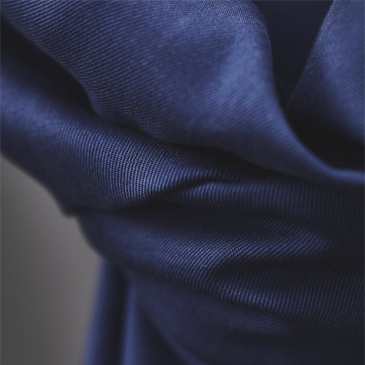 Lapis Meet Milk Smooth Drape Tencel Twill Fabric – blue Tencel twill for dressmaking