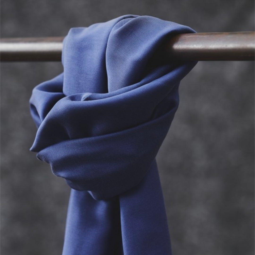 Lapis Meet Milk Smooth Drape Tencel Twill Fabric – blue Tencel twill for dressmaking