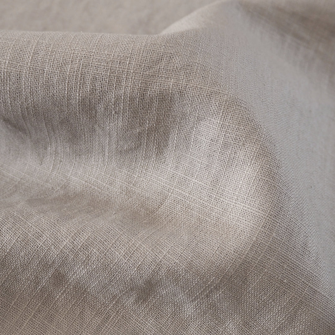 Grey Washed Enzyme Linen Blend Fabric