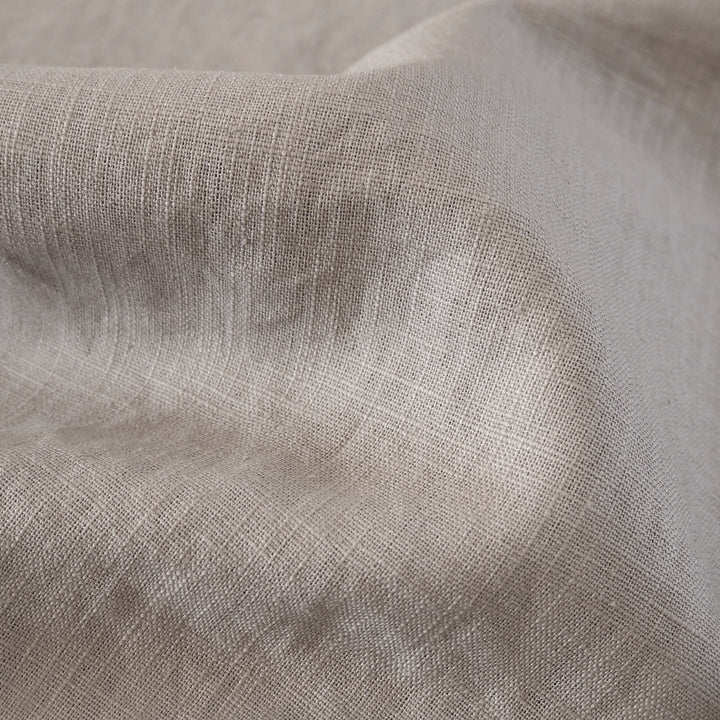 Grey Washed Enzyme Linen Blend Fabric