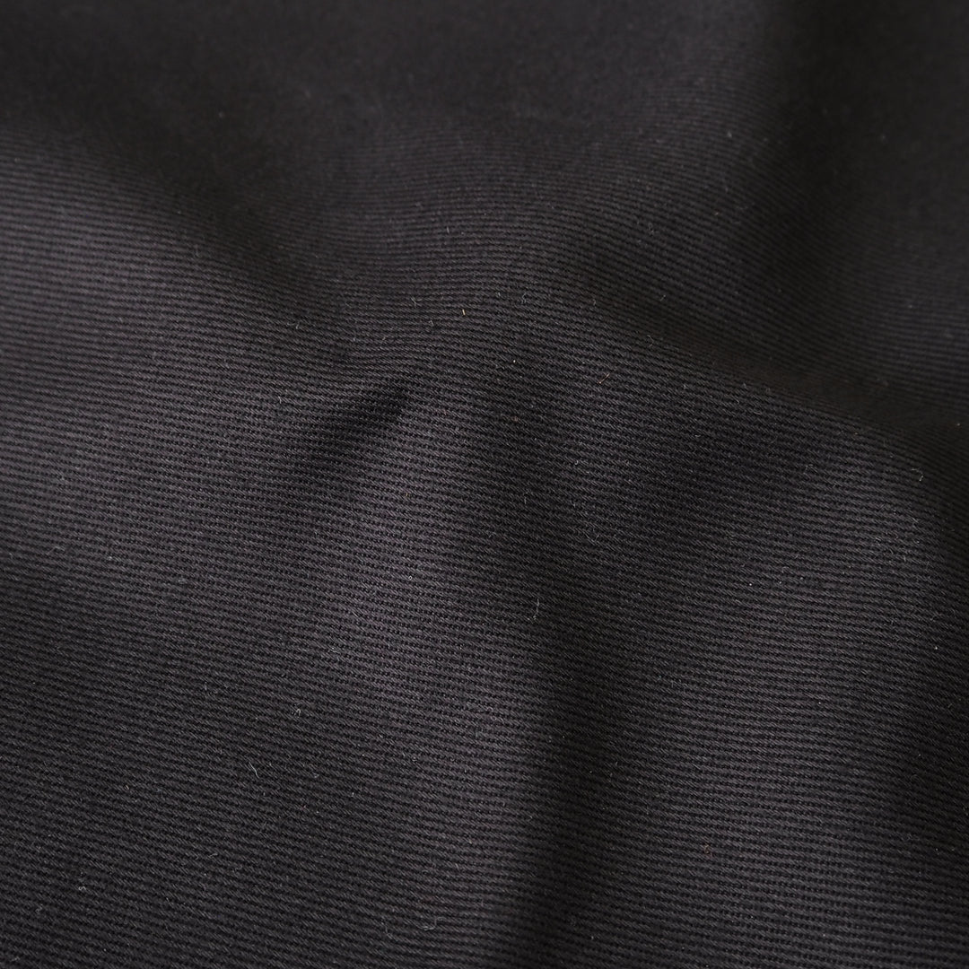 Sevenberry black cotton twill drill fabric, perfect for dressmaking and other sewing projects.