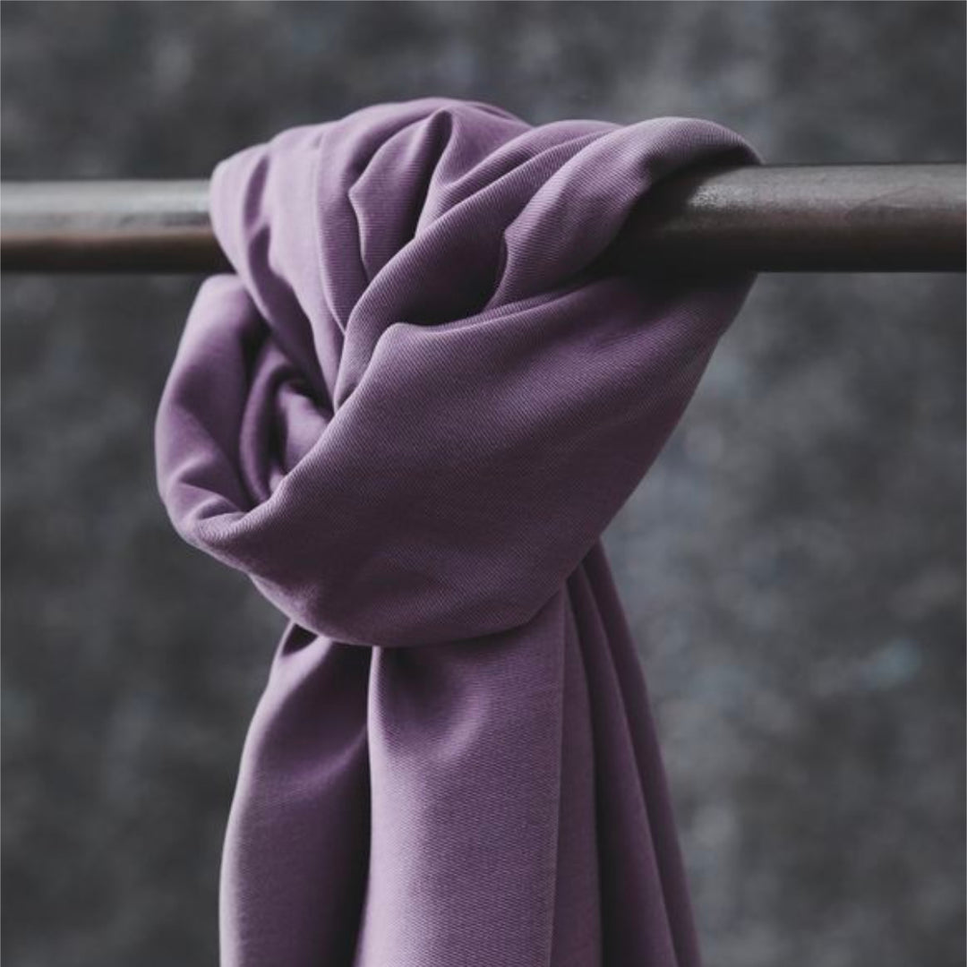 Mauve Meet Milk Smooth Drape Tencel Twill Fabric – dusky purple Tencel twill for dressmaking